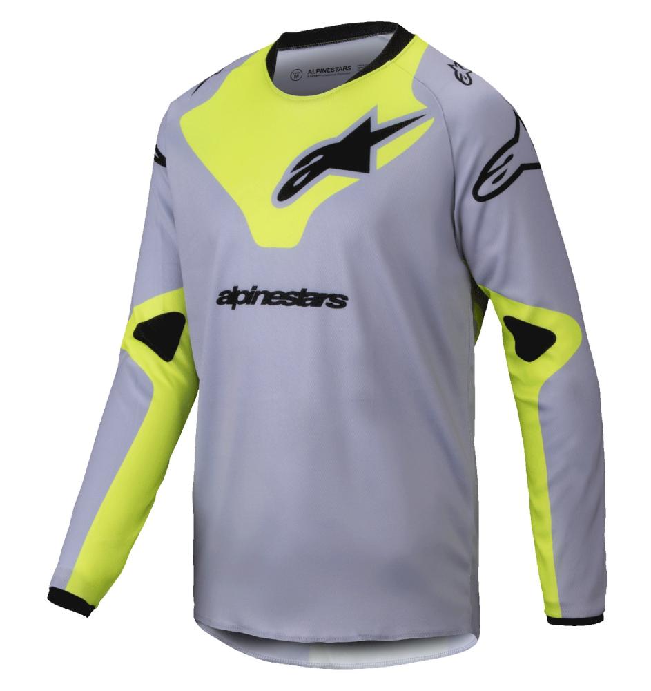 Motokrosový dres ALPINESTARS YOUTH RACER VEIL JERSEY, šedo-žltý fluo