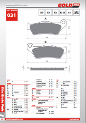 Brzdov platniky HUSQVARNA, KTM 031 AD GOLD FREN