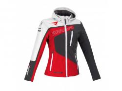 Dmska bunda LADY SOFTSHELL RACING biela/siv/erven